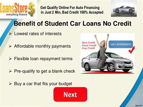 No Credit Car Loans For Students